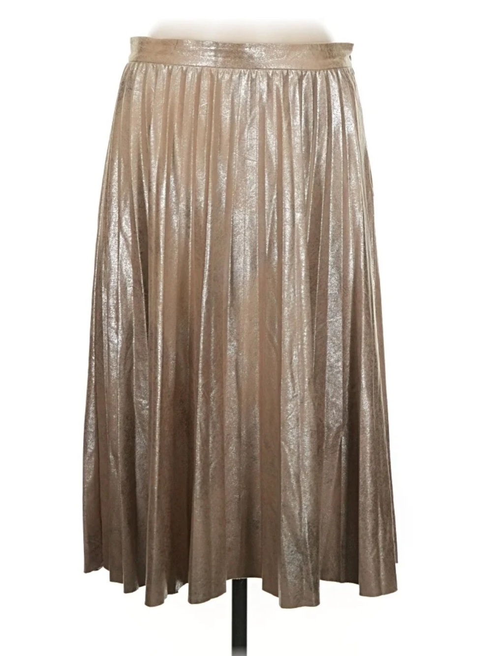 Maeve Metallic Pleated Shell in Dusty Pink